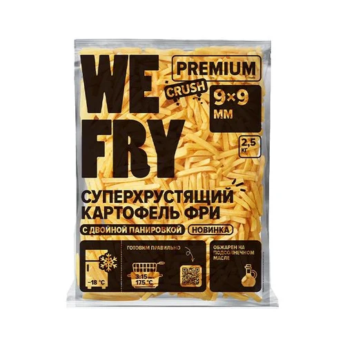 Картофель фри c панировкой "We Fry" Crush Premium 9x9mm (DS04)