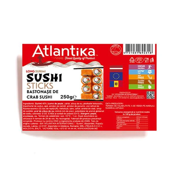 Палочки сурими для суши "Atlantika" 18см 2